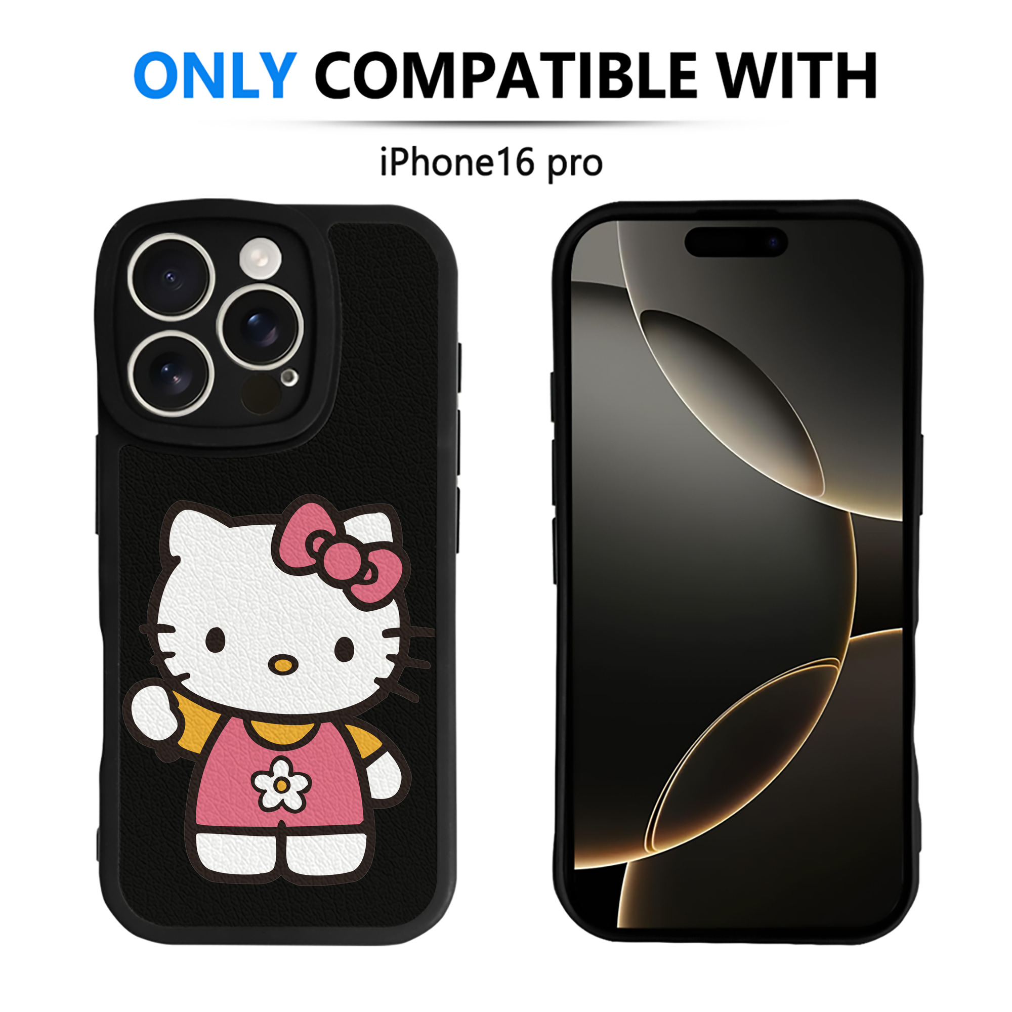 （画像用） Hello Kitty ハローキティ 【iPhone 16シリーズ対応】シリコンスマホケース（レザー調） 材質：シリコン